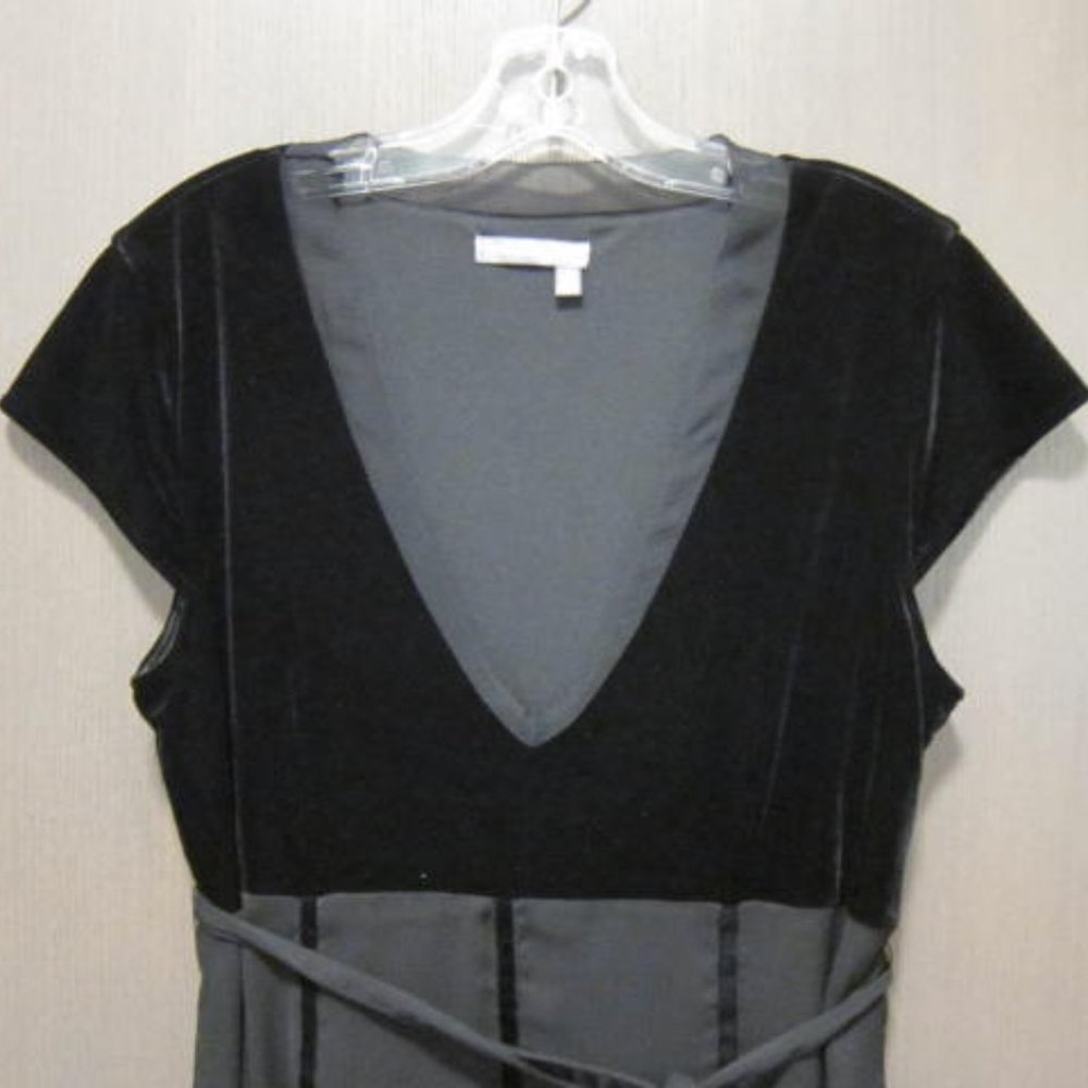 Black Velvet and Sheer Overlay Party Dress - Picture 3 of 5